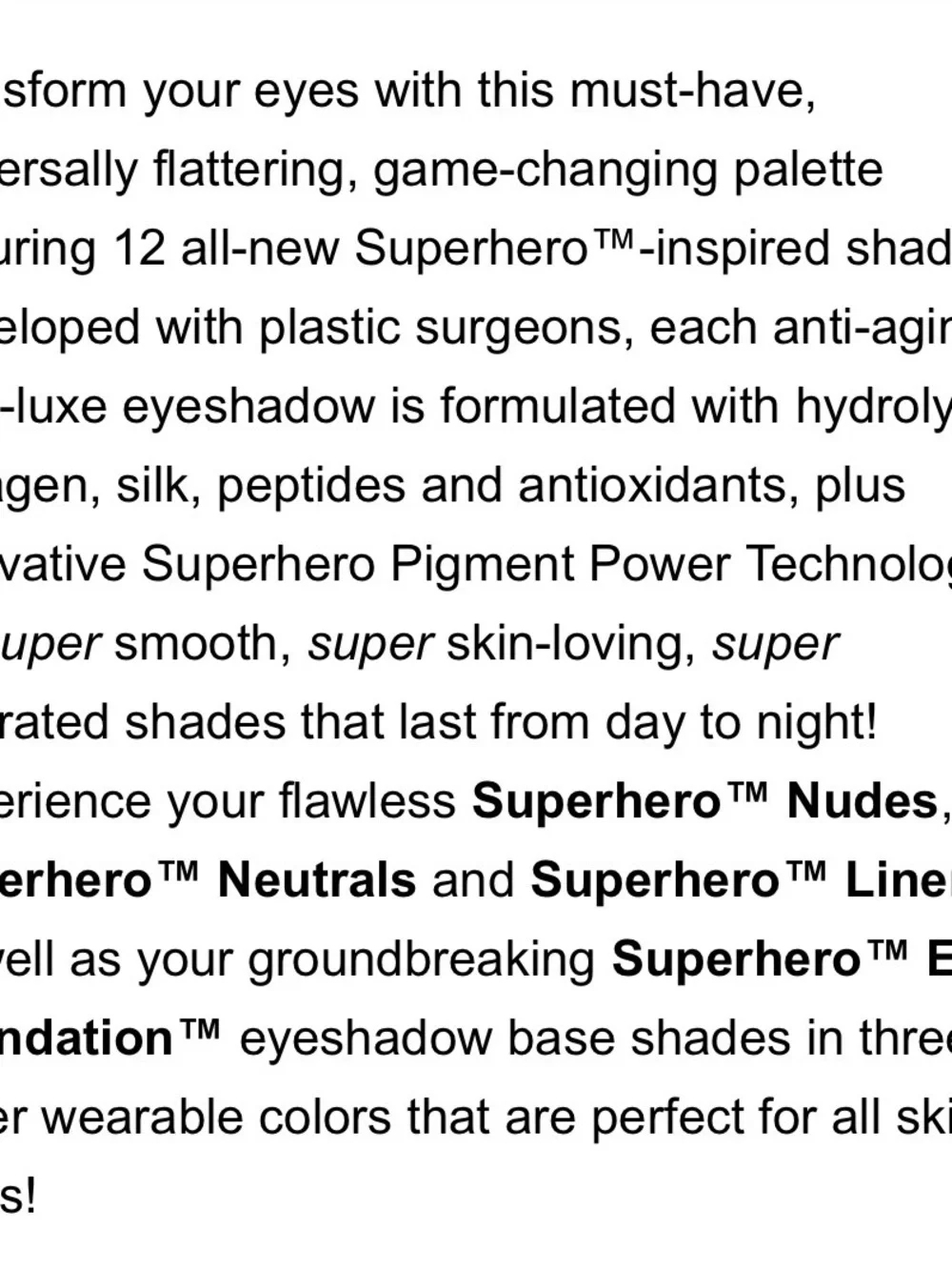 IT Cosmetics Superhero Eyeshadow Palette - Black case GUC